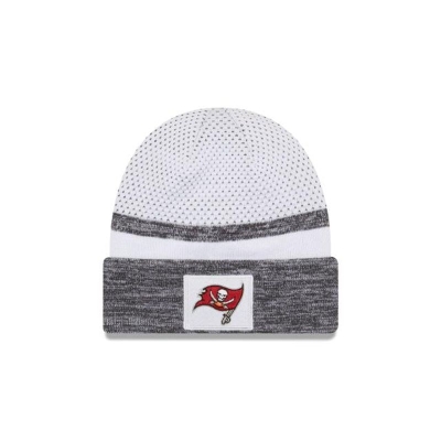 White Tampa Bay Buccaneers Hat - New Era NFL Super Bowl LV Sideline Cuff Knit Beanie USA5924761